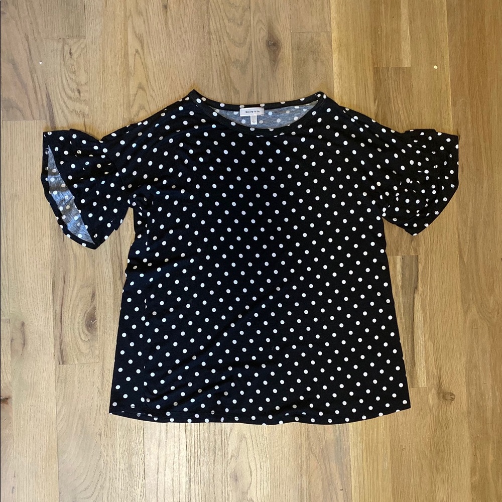 Ruffle-sleeve blouse